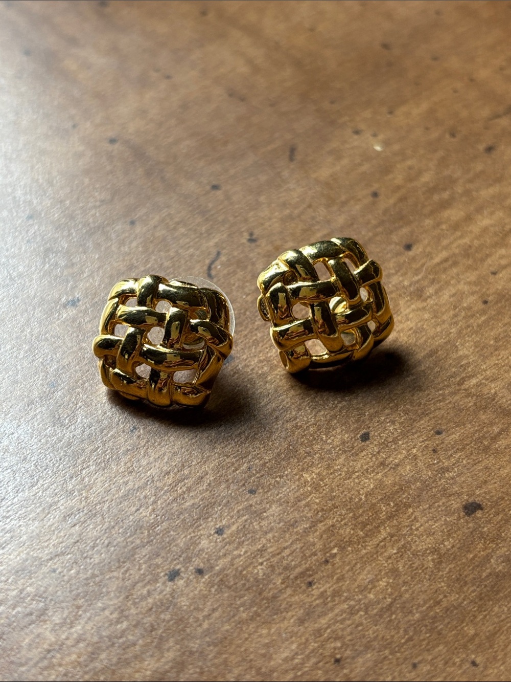 Gold Toned Knot Stud Earrings - Women Jewelry Earrings